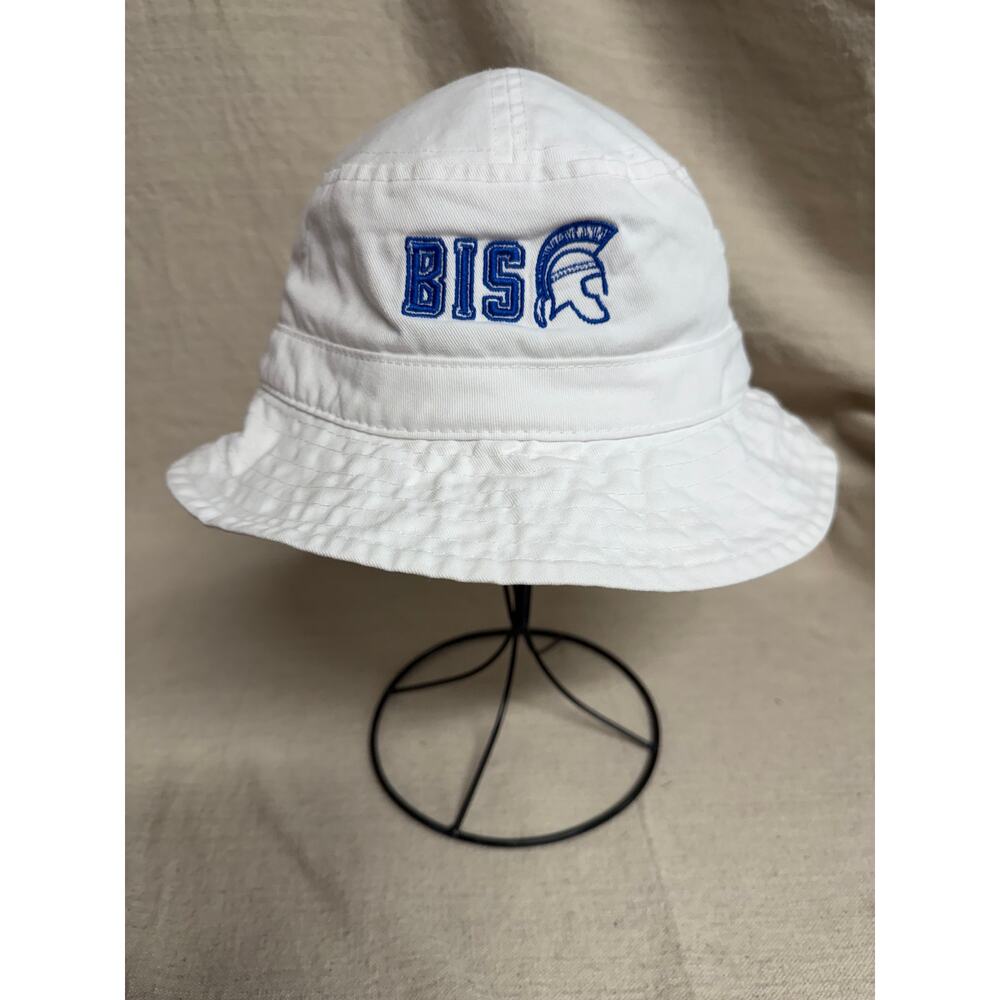 BIS Trojan Bucket Hat White School Spirit Cap Port Authority Small Medium
